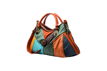Patchwork Bag on transparent background.