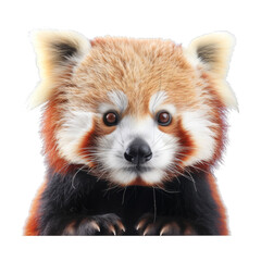 Obraz premium Portrait red panda isolated on transporent background. A wild predatory animal of the canid family