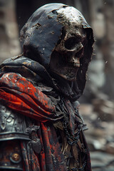 Revered Warrior's Macabre Transformation:A Cinematic Portrait of Undead Isolation