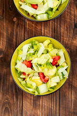 Healthy green salad with fresh vegetables. - 785038369