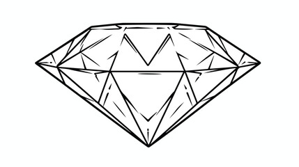 Drawing of diamonds with lines. Vector for coloring 