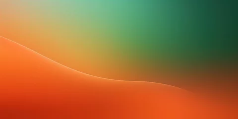 Foto auf Glas Abstract orange and green gradient background with blur effect, northern lights. Minimal gradient texture for banner design. Vector illustration © GalleryGlider
