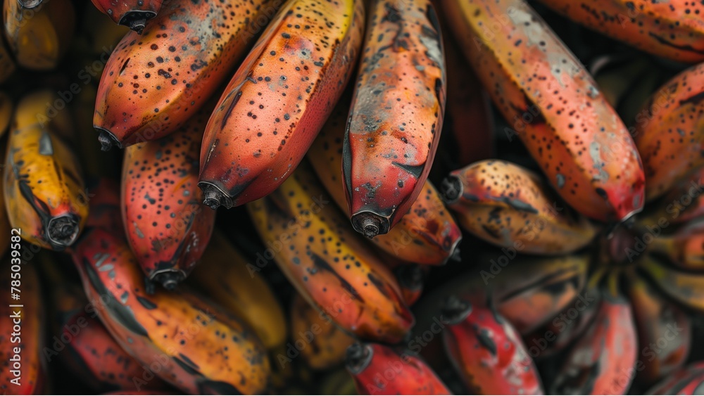 Canvas Prints bananas on a market, fruit in market or farm concept,  a group of ripe banana fruits closely