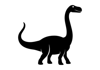 Sauropod dinosaur vector silhouette