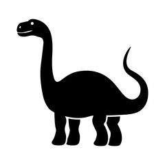 Sauropod dinosaur vector silhouette