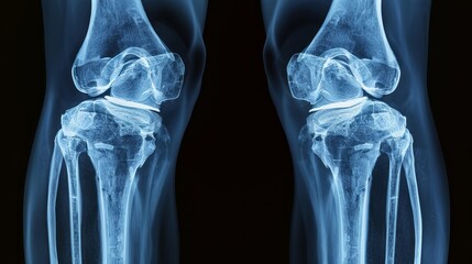 Film x-ray both knee joints show normal human's both knee joints - obrazy, fototapety, plakaty