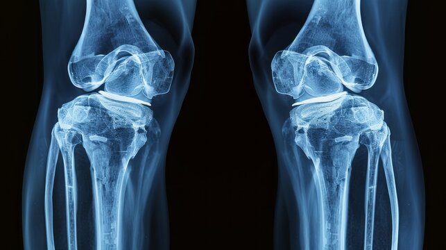 Film x-ray both knee joints show normal human's both knee joints
