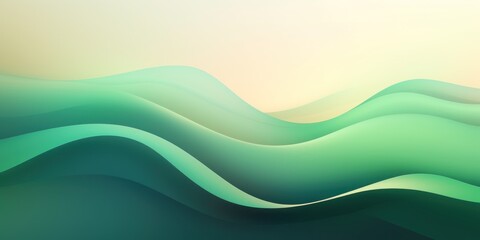 Abstract tan and green gradient background with blur effect, northern lights. Minimal gradient texture for banner design. Vector illustration - obrazy, fototapety, plakaty