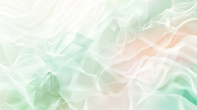 Fluid mint green to baby pink background, overlay of white tech mesh.
