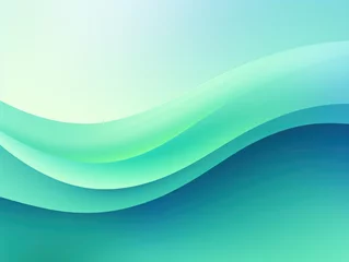 Foto auf Alu-Dibond Abstract turquoise and green gradient background with blur effect, northern lights. Minimal gradient texture for banner design © GalleryGlider