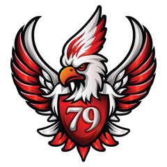 79th indonesian mascot logo with eagle or garuda vector illustration