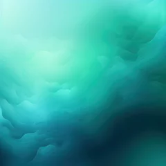 Fototapeten Abstract turquoise and green gradient background with blur effect, northern lights. Minimal gradient texture for banner design © GalleryGlider