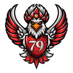 79th Happy Indonesia Independence Day with eagle or garuda mascot logo vector design