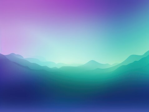 Abstract violet and green gradient background with blur effect, northern lights. Minimal gradient texture for banner design. Vector illustration