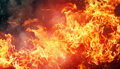 Fototapeta na wymiar Fire flames background. Generative ai design concept.