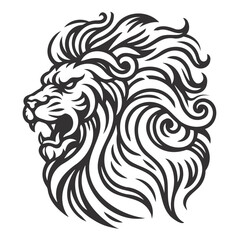 Lion head line art Logo