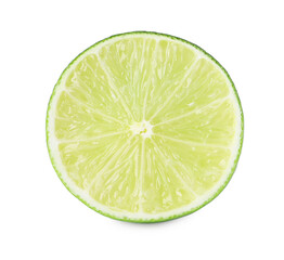 Citrus fruit. Half of fresh lime isolated on white