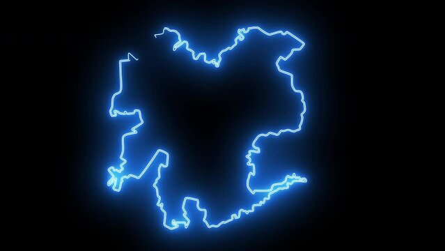 map of Santiago de Chile in chile with glowing neon effect
