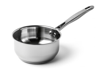 stainless steel pan isolated,  A stainless steel saucepan isolated on white