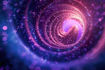 3D Abstract blue and purple particles vortex design Digital light glow particle tornado background