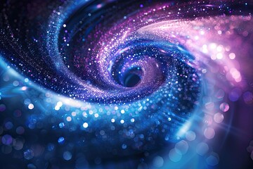 3D Abstract blue and purple particles vortex design Digital light glow particle tornado background - obrazy, fototapety, plakaty