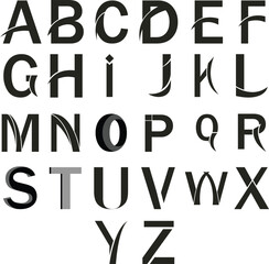 A to Z capital letters icon, vector design with black color.