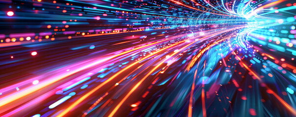 Obraz premium 3d rendering of abstract technology background with glowing particles. Network concept. 