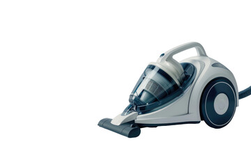 White and Black Vacuum Cleaner on White Background