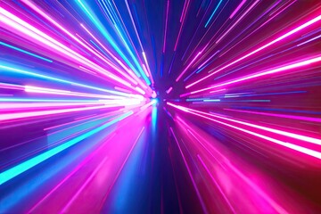 abstract light background,  abstract colorful background with bright neon rays and glowing lines Pink red blue looping background Speed of light 