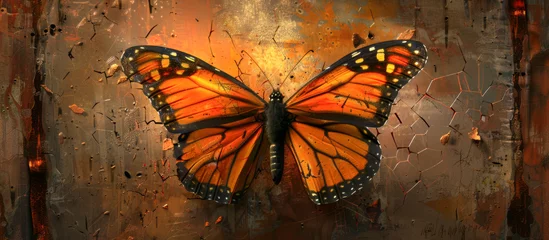 Crédence de cuisine en verre imprimé Papillons en grunge Butterfly on grunge background.