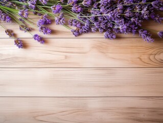 Beach sand and lavender wooden background with copy space for summer vacation concept, text on the right side