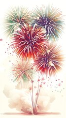 Firework display at a national celebration, spectacular, event photography, festive, night
