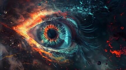 Illustration Abstract close-up eye concept