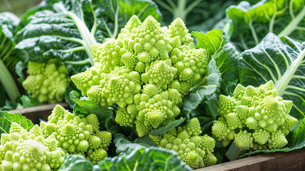 Romanesco broccoli  background. heathy food concept