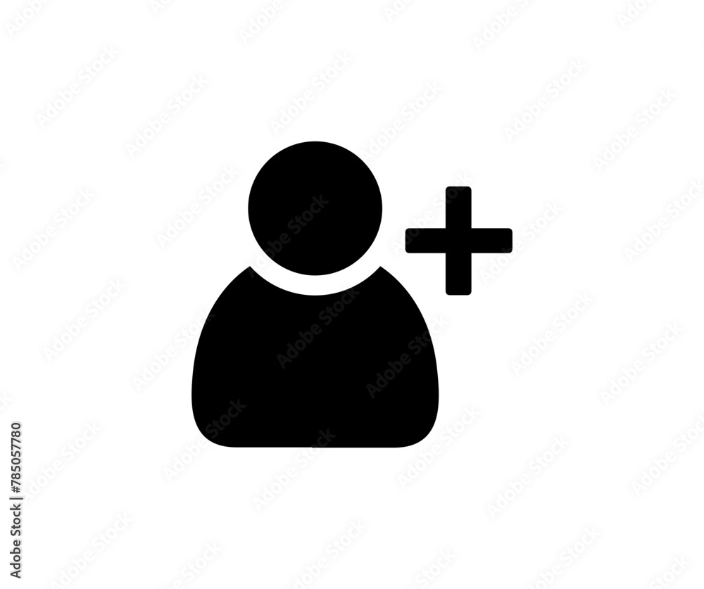 Poster Add new user icon. Profile avatar with plus symbol. Add user profile icon vector design and illustration.
