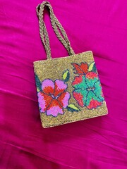 Beads embroidery handmade handbag 