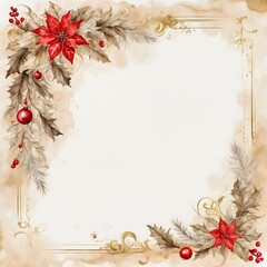 Design-Hintergrund - Vorlage - Weihnachtsmotiv - Sepia und Rot