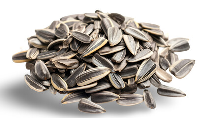 Isolated Sunflower Seeds on White Background