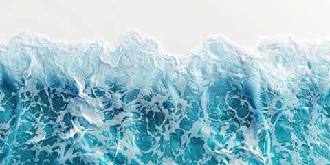 blue Ocean Waves Close-Up with Frothy Texture - obrazy, fototapety, plakaty