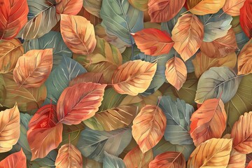 floral leave seamless Pattern abstract texture background Happy Thanksgiving card banner panorama illustration