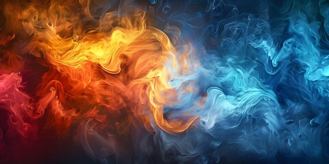 Mesmerizing Abstract Art with Mystical Smoke Effects Showcasing Captivating Color Interplay and Fluid Dynamism