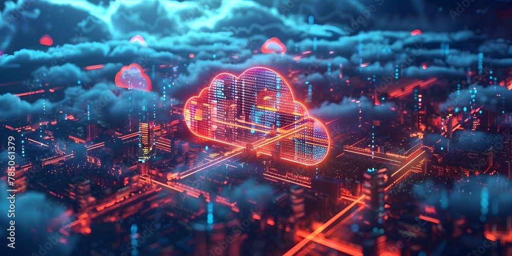 Poster secure cloud network for global business data flow and connectivity