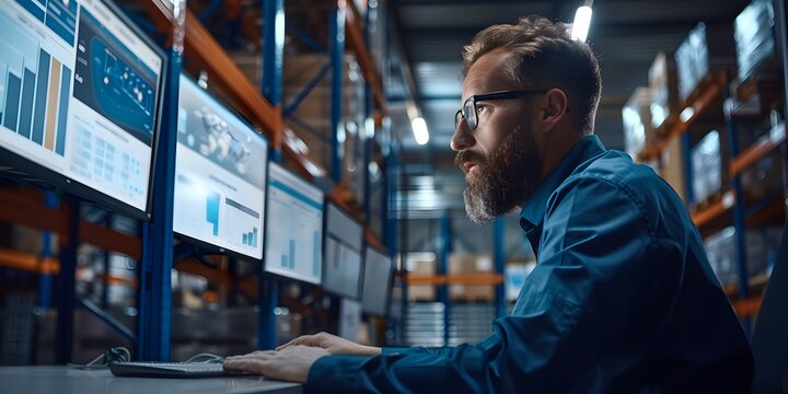 Logistics Manager Optimizing Supply Chain Through Cloud Based Dashboard Tracking Shipments in Real Time