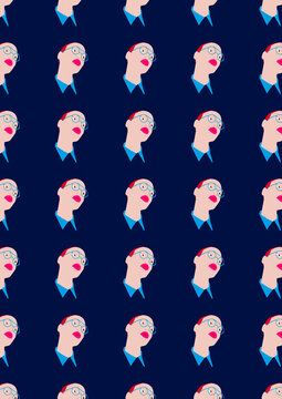 Pattern of woman wearing eyeglasses