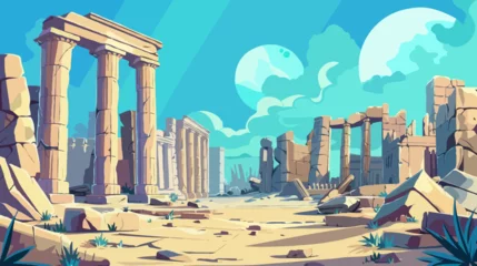 Deurstickers Ancient ruins, Illustration, background © IMAGE
