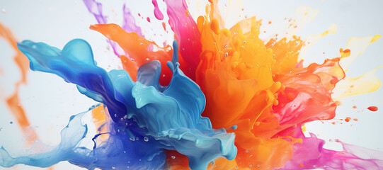 colorful watercolor ink splashes, paint 243