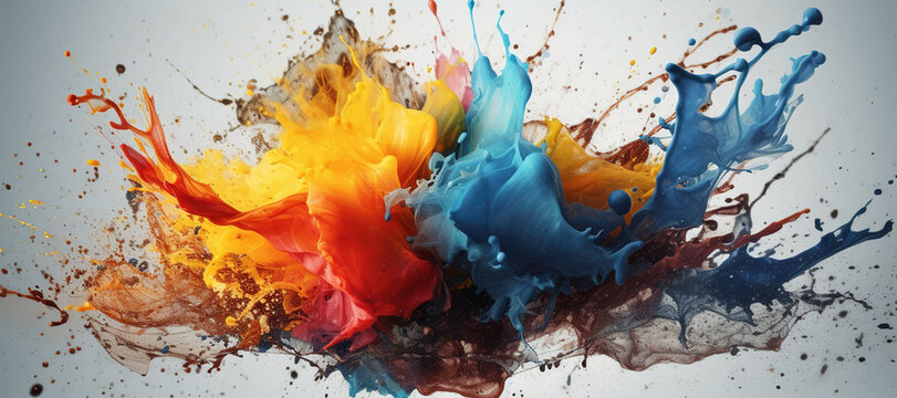 colorful watercolor ink splashes, paint 240