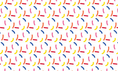 Donut, sweet confetti background. Sweet cake, donut confetti texture, seamless pattern with white background.