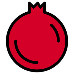 Vector Icon pomegranate, fruit, food, diet
