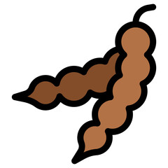 Vector Icon tamarind, fruit, food